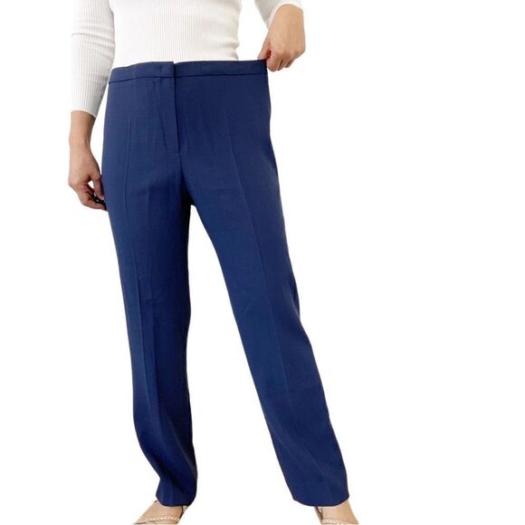 Escada Blue Career Work Women Pants Size EU 40 US 10 Virgin Wool - Picture 1 of 9
